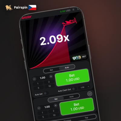 Automatický cashout Aviator nastaven na cílový multiplikátor ve Fairspin Casino