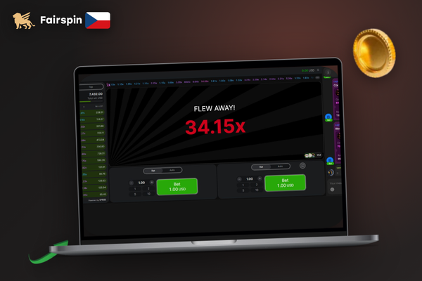 Aviator demo Fairspin Casino spuštěné v prohlížeči na smartphonu bez instalace