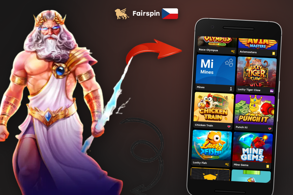 Fairspin Casino mobile zobrazuje slot hru na smartphonu s prsty hráče na displeji