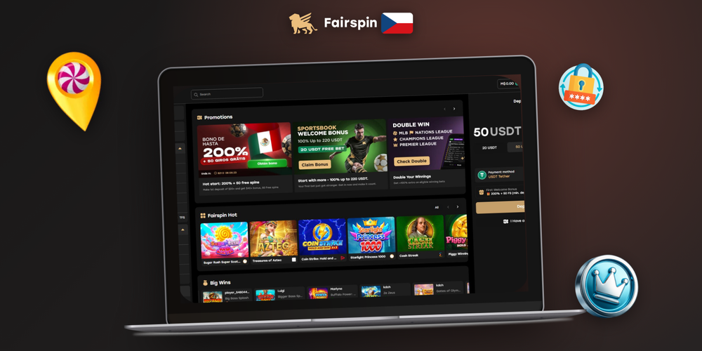 Rozhraní pokladny Fairspin Casino na notebooku a mobilu pro snadné provedení vkladu